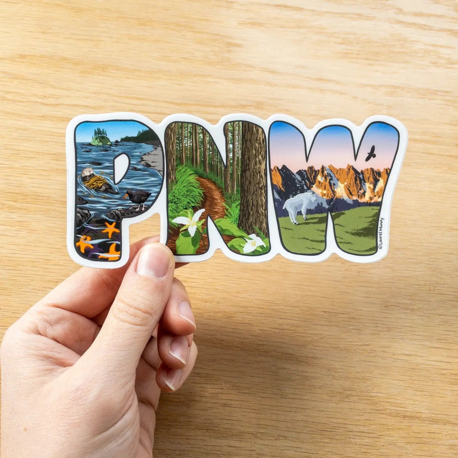 PNW Vinyl Sticker by Laurel Mundy Illustration | Ink + Wool